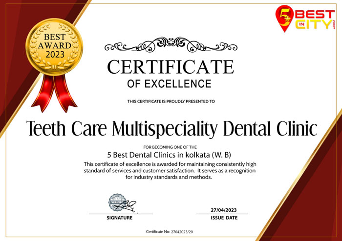 awards for top 5 dental clinics in kolkata